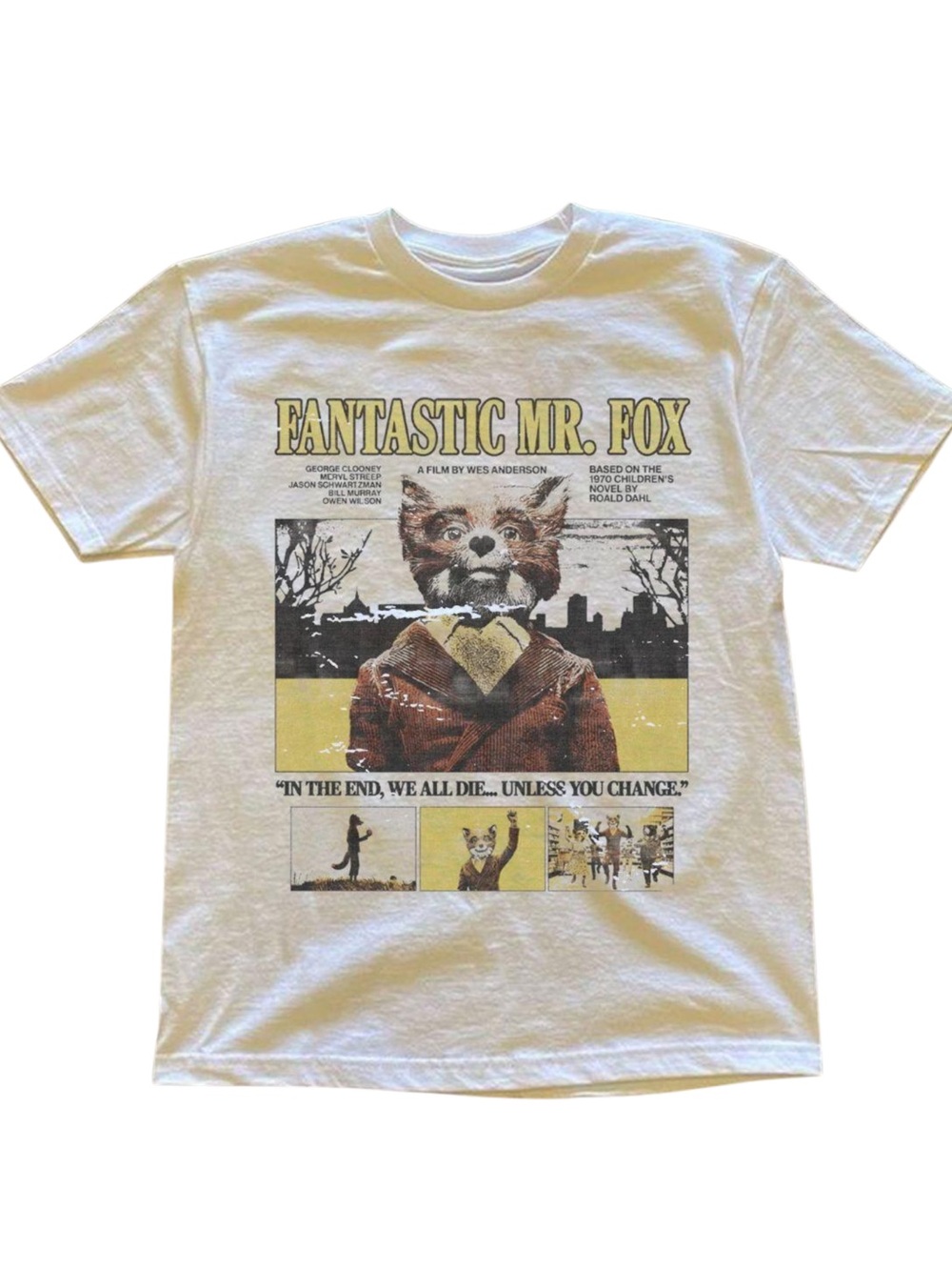 Gildan Fantastic Mr. Fox Graphic Tee - White